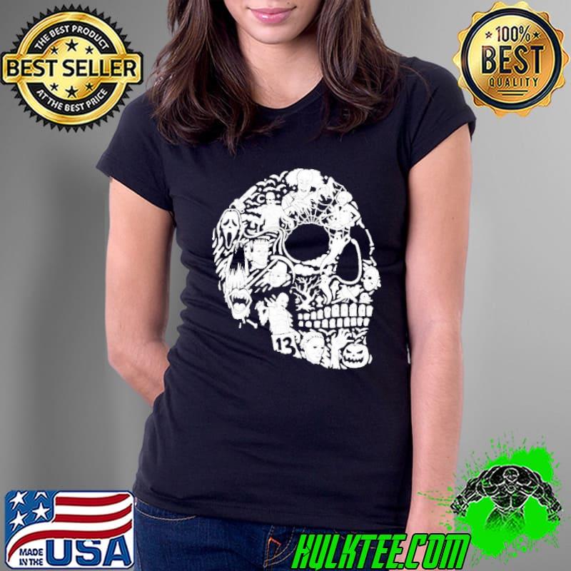 Skull horror characters Halloween mashup s Ladies Tee Skull horror characters Halloween mashup s Ladies Tee