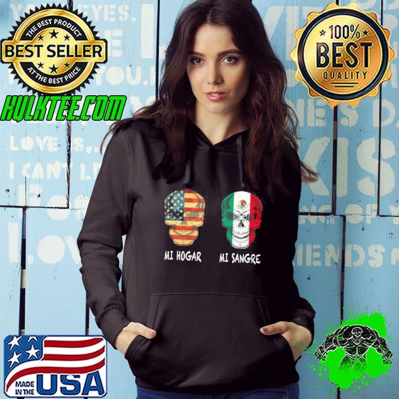 Skull mi hogar mi sangre american flag shirt
