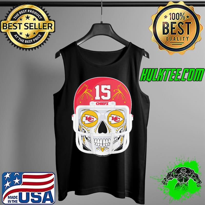 Skull wear helmet football team chiefs eyes with kansas city chiefs logo s Tank Top Skull wear helmet football team chiefs eyes with kansas city chiefs logo s Tank Top