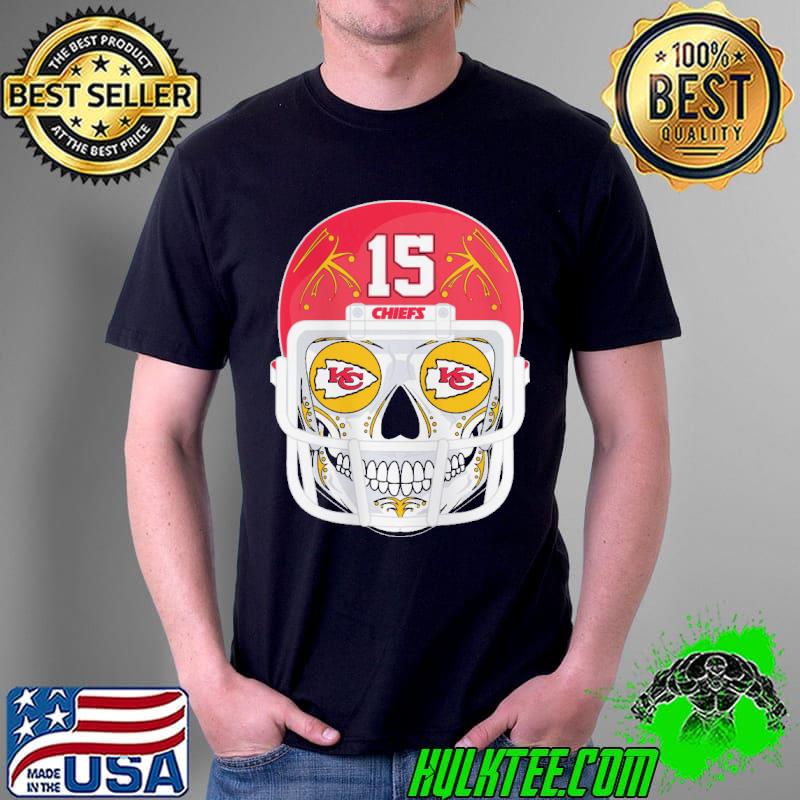 Skull wear helmet football team chiefs eyes with kansas city chiefs logo s Unisex Skull wear helmet football team chiefs eyes with kansas city chiefs logo s Unisex