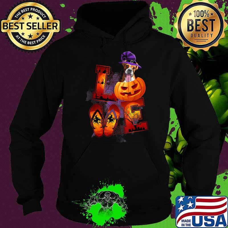 Spooky Halloween Love Boxer Dog Breed Halloween 2021 T-Shirt Hoodie Spooky Halloween Love Boxer Dog Breed Halloween 2021 T-Shirt Hoodie