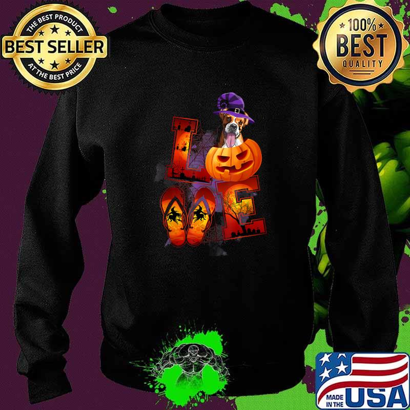 Spooky Halloween Love Boxer Dog Breed Halloween 2021 T-Shirt Sweater Spooky Halloween Love Boxer Dog Breed Halloween 2021 T-Shirt Sweater