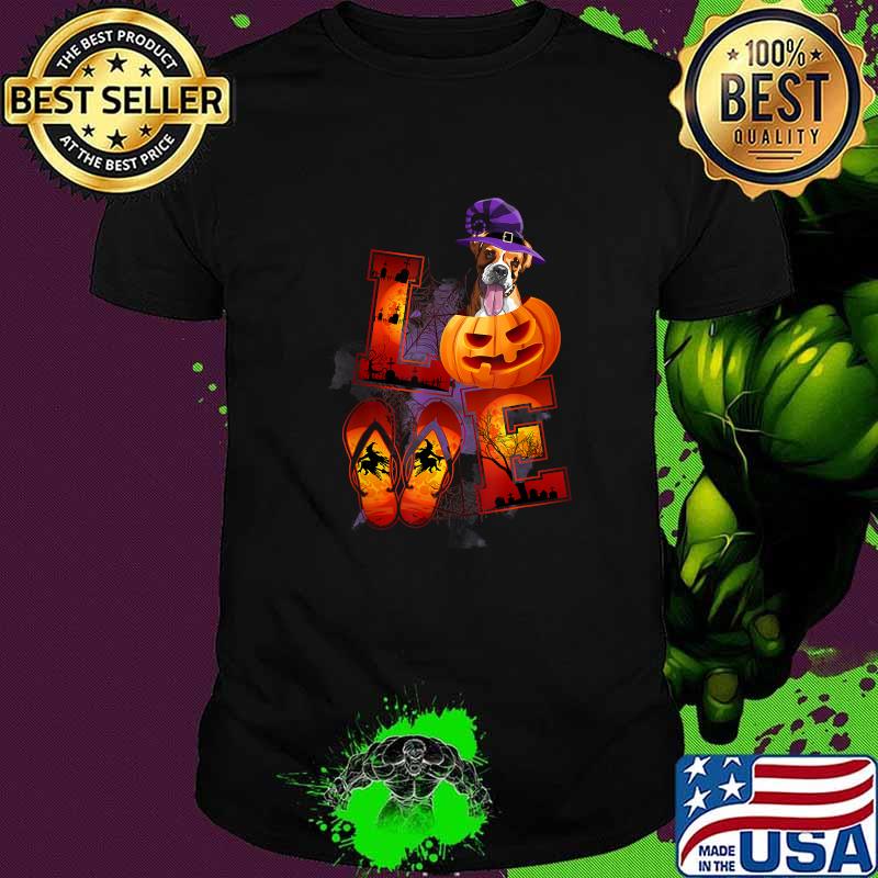Spooky Halloween Love Boxer Dog Breed Halloween 2021 T-Shirt