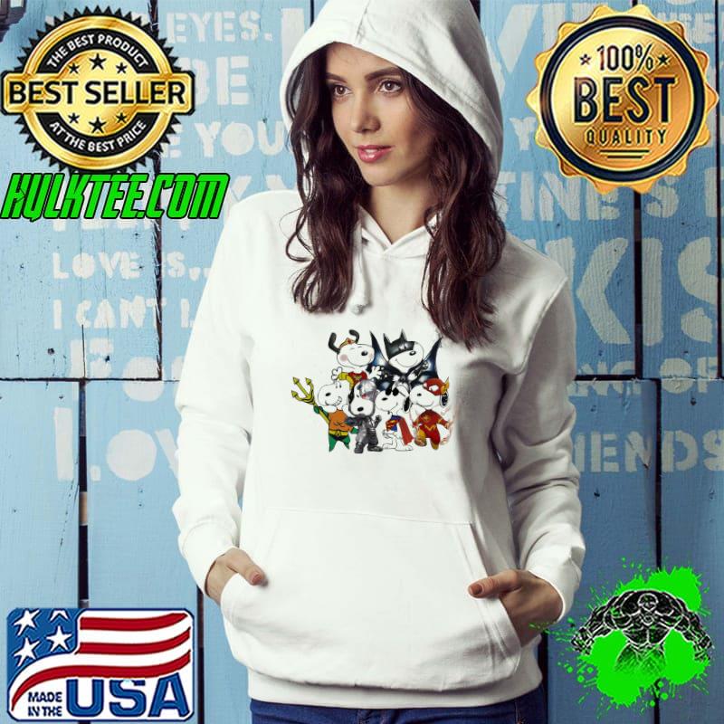 Superman Snoopy The Flash Batman Wonder Woman shirt