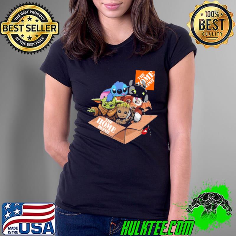 The home depot with baby groot baby yoda baby stitch baby tootless s Ladies Tee The home depot with baby groot baby yoda baby stitch baby tootless s Ladies Tee