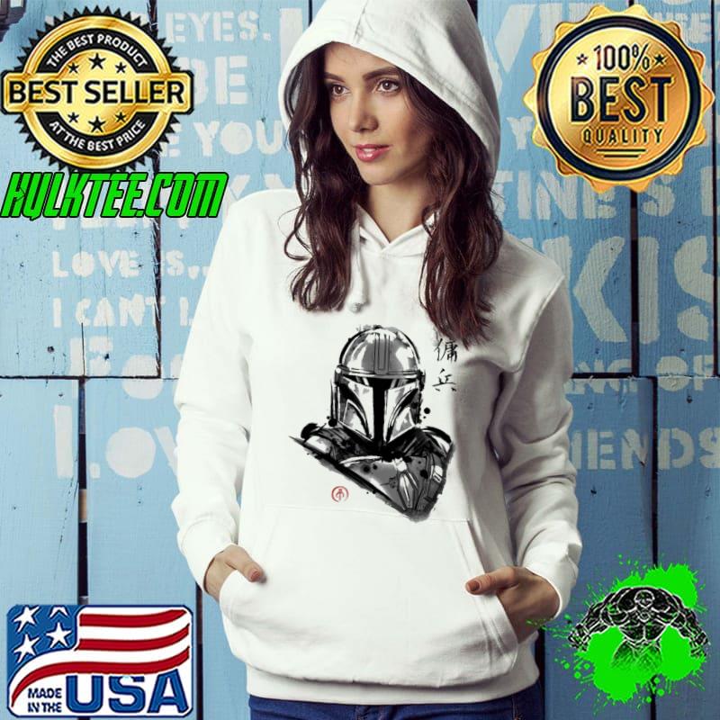 The mandalorian line art black white shirt