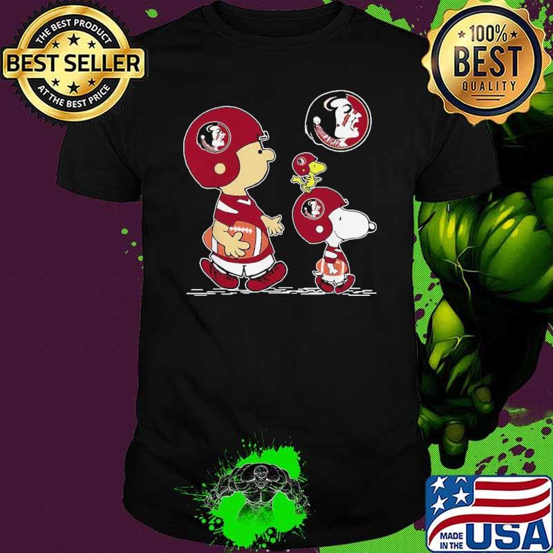 The Peanuts Charlie Brown And Snoopy Woodstock Florida State Seminoles Football Shirt