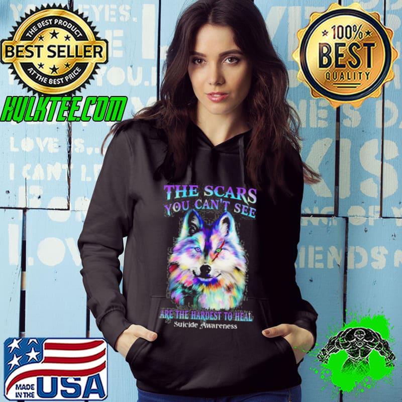 The Scars You Can't See Wolf Are The Hardest To Heal Suicide Prevention Awareness shirt The Scars You Can't See Wolf Are The Hardest To Heal Suicide Prevention Awareness shirt
