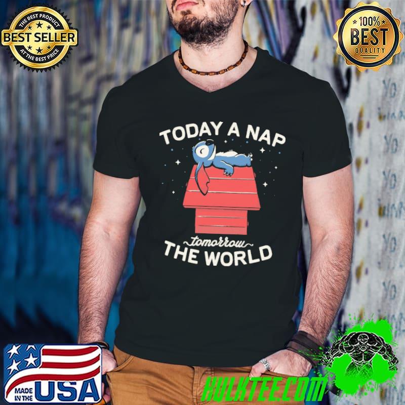 Today A Nap Tomorrow The World Stitch Shirt Guys V Neck Today A Nap Tomorrow The World Stitch Shirt Guys V Neck