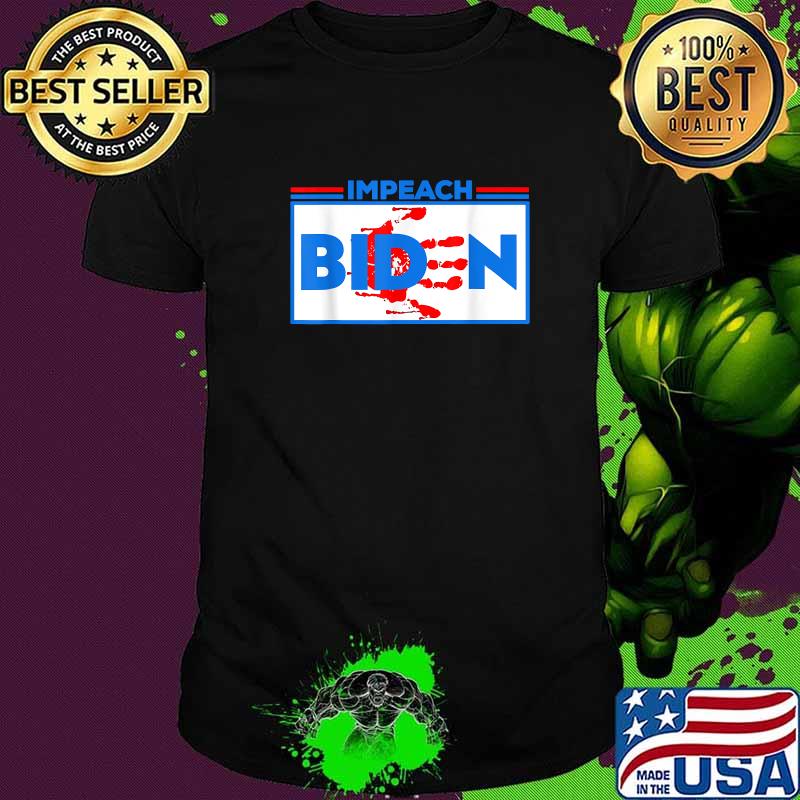 Top impeach Biden Bloody Skeleton Hand Halloween T-Shirt