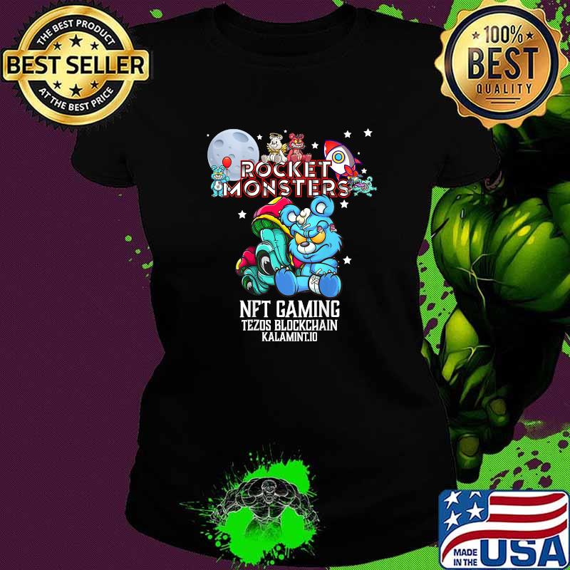 Top rocket monsters nft gaming tezos blockchain kalamint moon T-Shirt Ladies tee Top rocket monsters nft gaming tezos blockchain kalamint moon T-Shirt Ladies tee