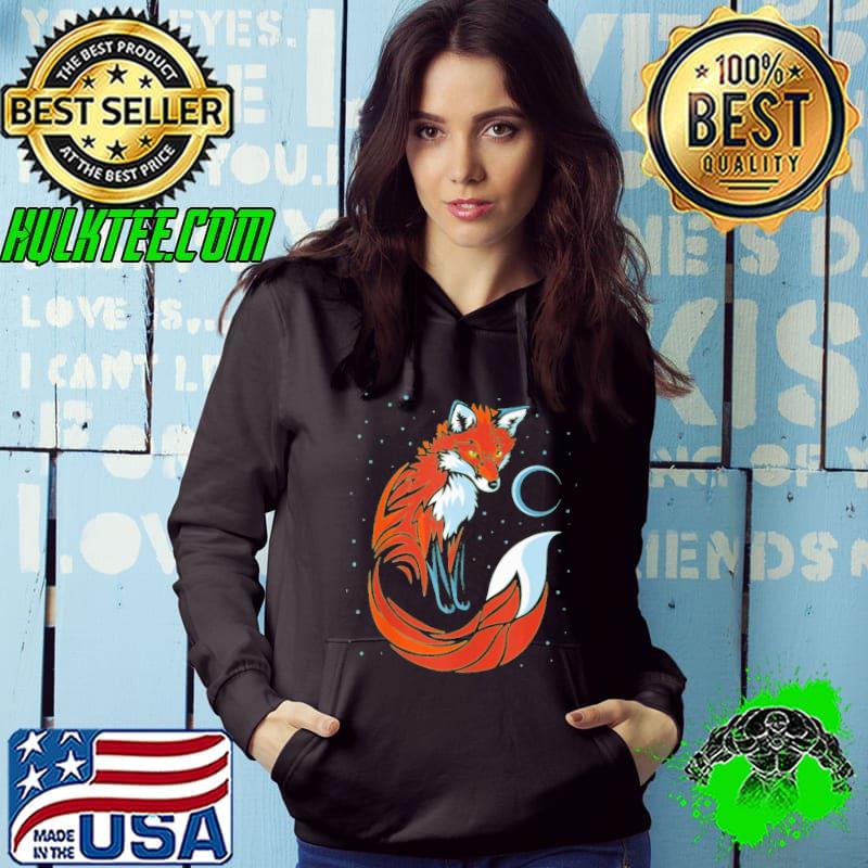 Tribal tail fox graphic design animal wild tattoo shirt