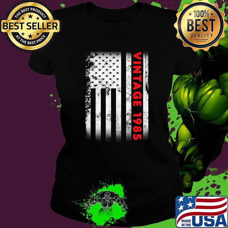 Vintage 1985 37 Year Old American Flag T-Shirt Ladies tee Vintage 1985 37 Year Old American Flag T-Shirt Ladies tee