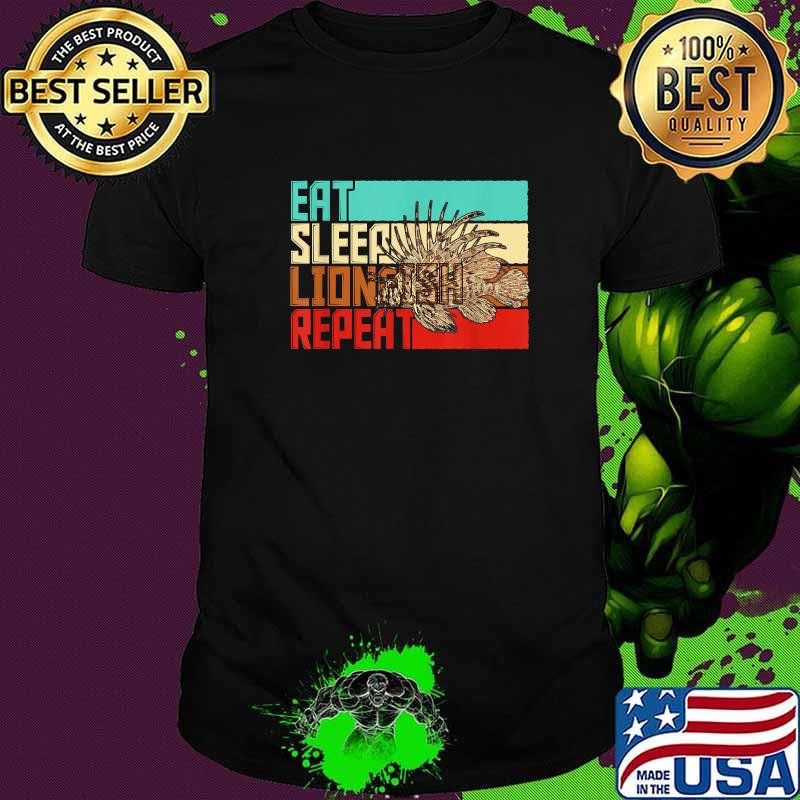 Vintage Eat Sleep Repeat Lionfish T-Shirt
