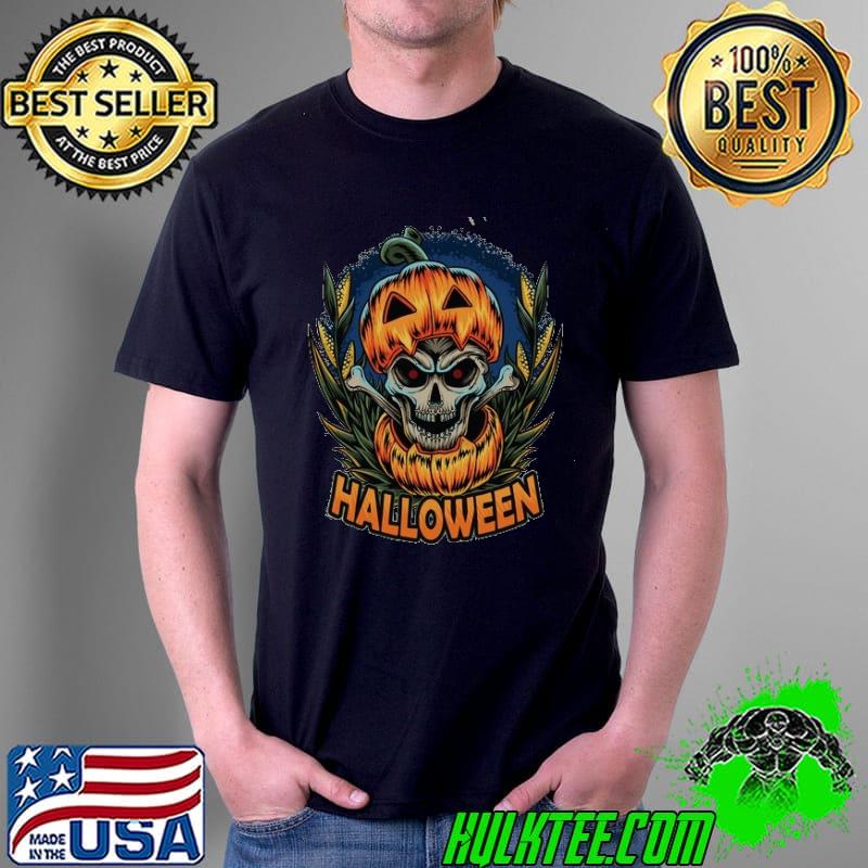 Wheat Pumpkin With Skull T Shirt Unisex Wheat Pumpkin With Skull T Shirt Unisex
