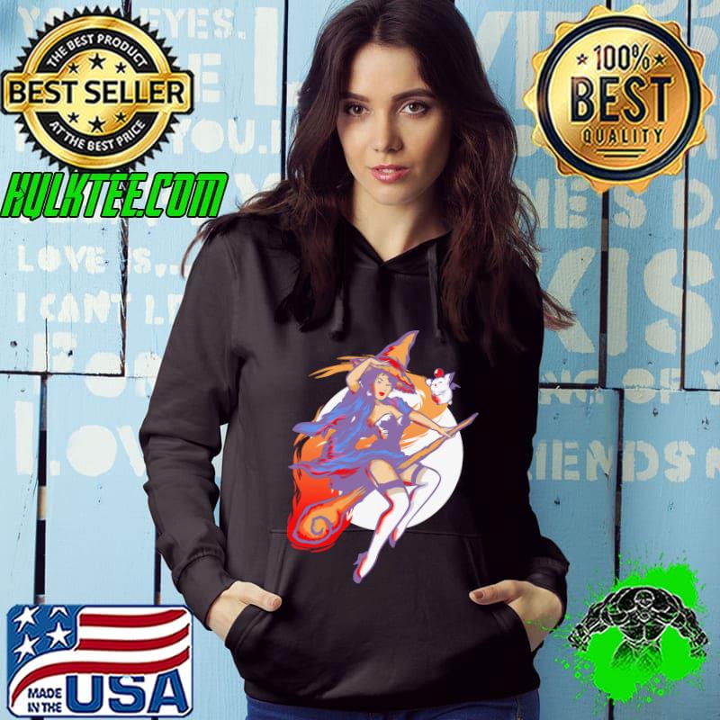 Witch and Cat Moogle character moon shirt