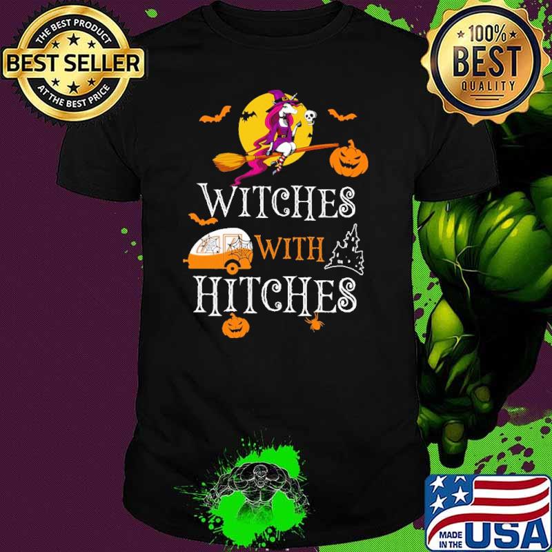 Witches With Hitches Unicorn Halloween Pumpkin Shirt