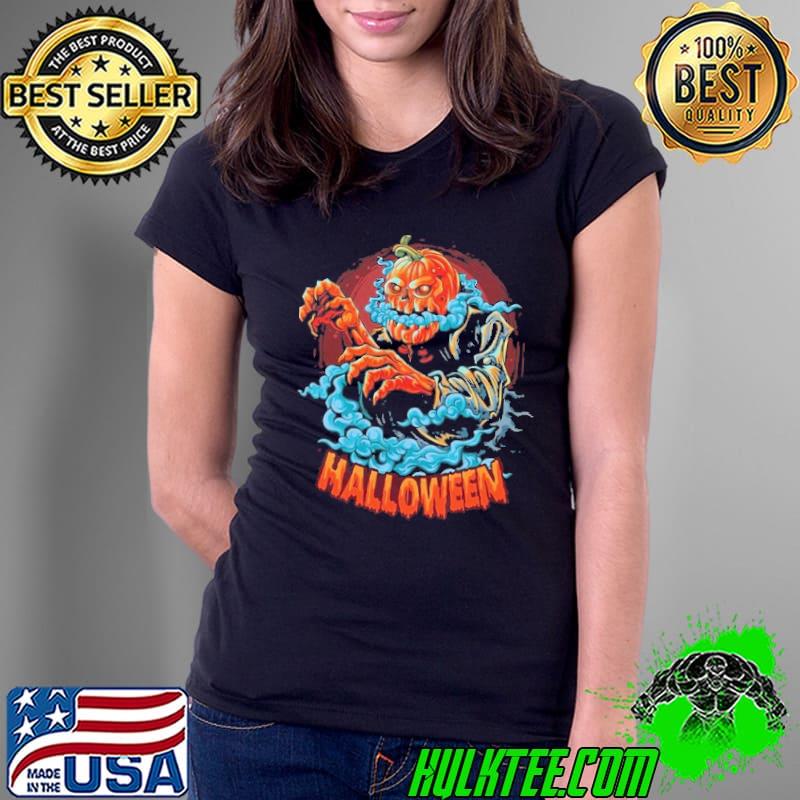 Zombie With Pumpkin Head Shirt Ladies Tee Zombie With Pumpkin Head Shirt Ladies Tee