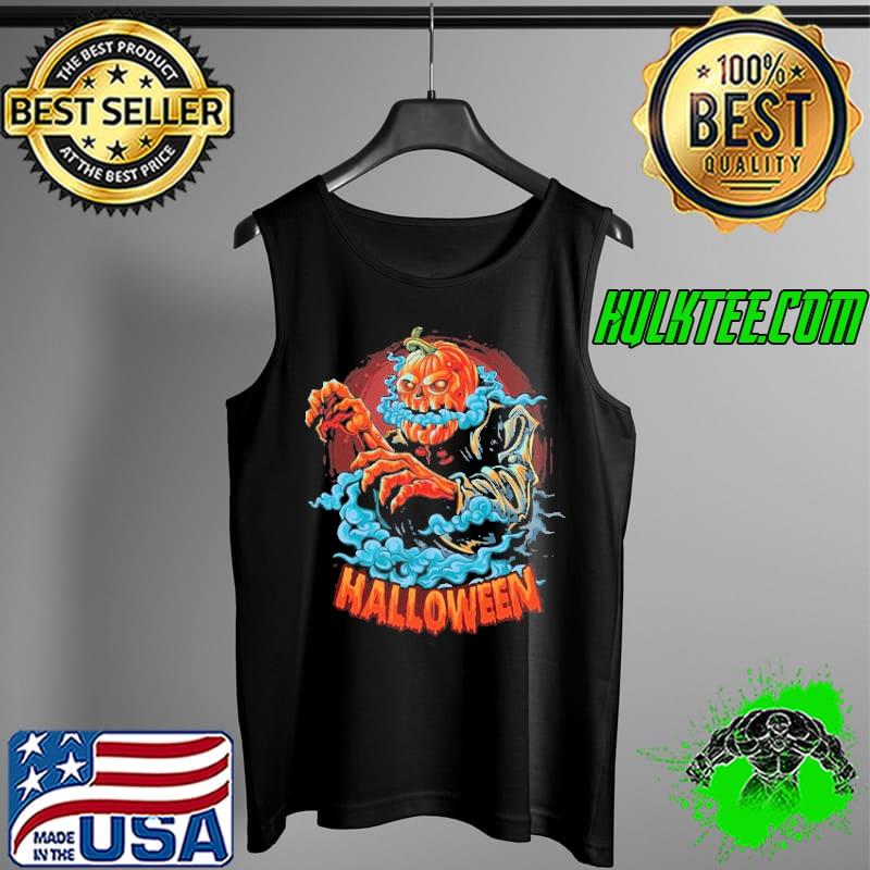Zombie With Pumpkin Head Shirt Tank Top Zombie With Pumpkin Head Shirt Tank Top