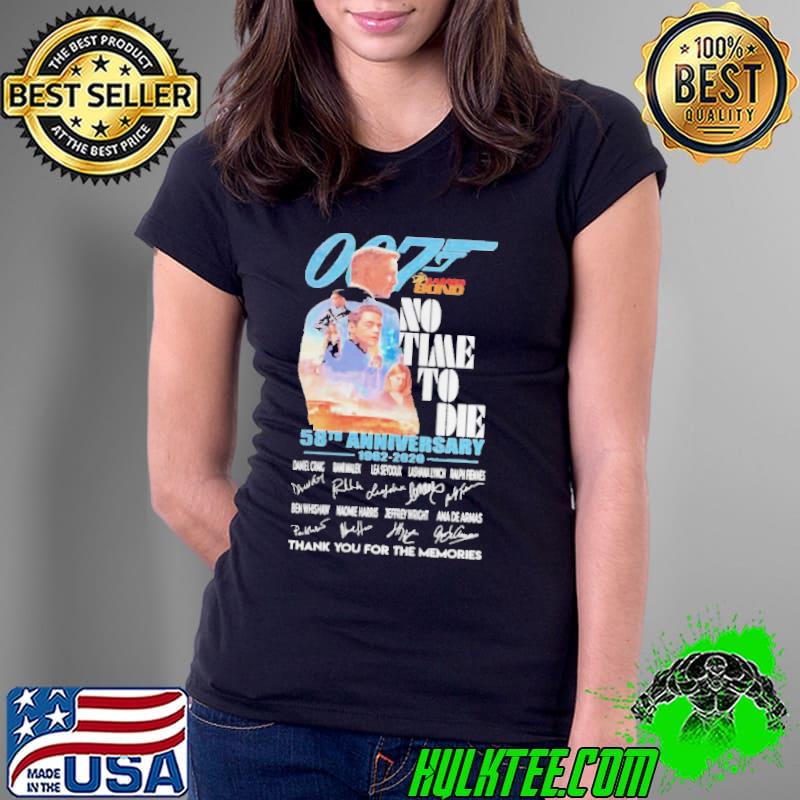 007 James Bond No Time No Die 58th Anniversary Thank You For The Memories Shirt Ladies Tee 007 James Bond No Time No Die 58th Anniversary Thank You For The Memories Shirt Ladies Tee