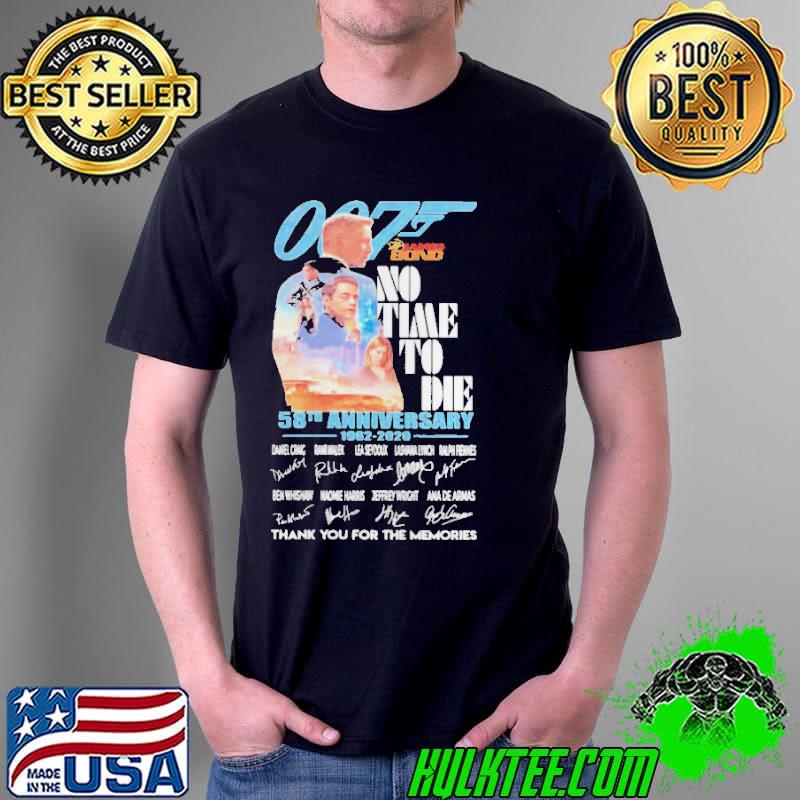 007 James Bond No Time No Die 58th Anniversary Thank You For The Memories Shirt Unisex 007 James Bond No Time No Die 58th Anniversary Thank You For The Memories Shirt Unisex