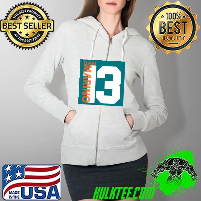 13 Dan Marino Miami Dolphins Jersey Number Team Rugby Shirt Full Zip Hooded 13 Dan Marino Miami Dolphins Jersey Number Team Rugby Shirt Full Zip Hooded