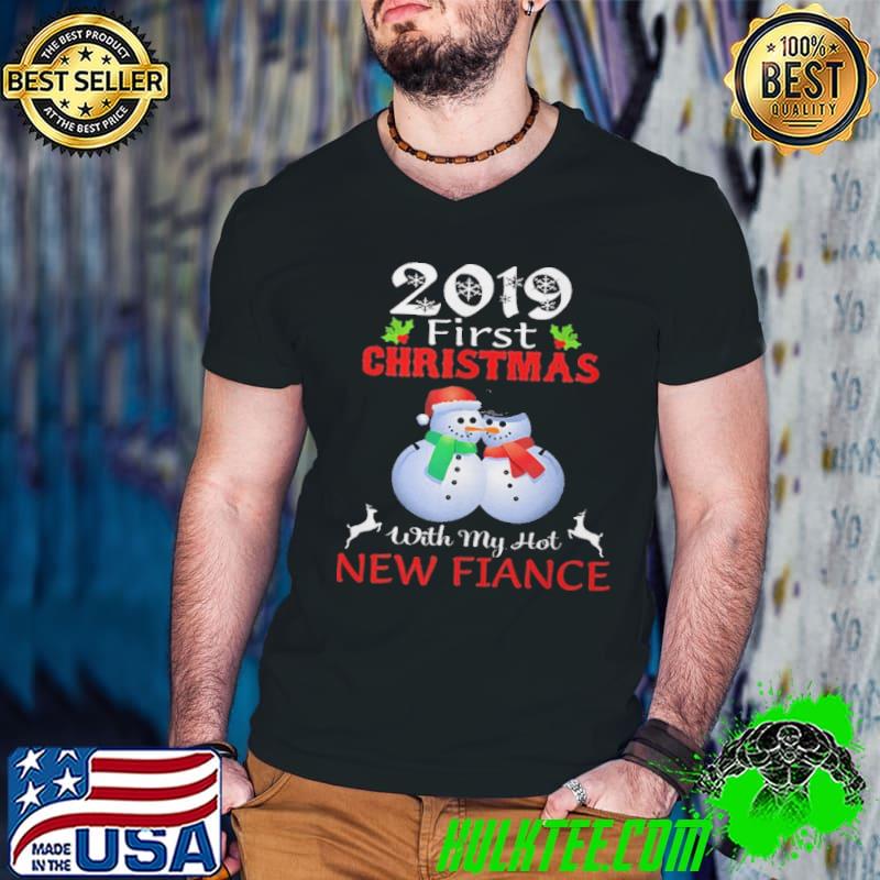 2019 First Christmas With My Hot New Fiance Shirt Guys V Neck 2019 First Christmas With My Hot New Fiance Shirt Guys V Neck