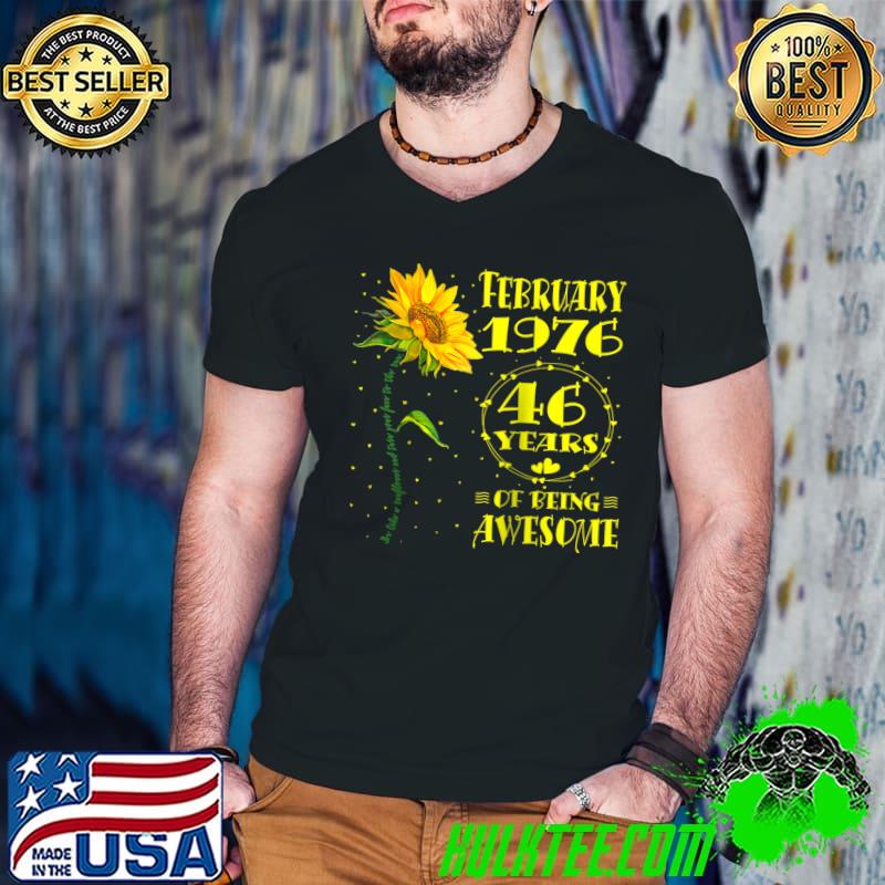 46th Birthday 46 Year Old Woman Born February 1976 Sunflower Raglan Baseball T-shirt