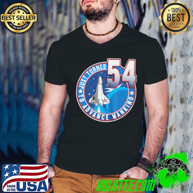 54th Birthday I To Advance Mankind I Adult Astronaut Costume T-Shirt Guys V Neck 54th Birthday I To Advance Mankind I Adult Astronaut Costume T-Shirt Guys V Neck
