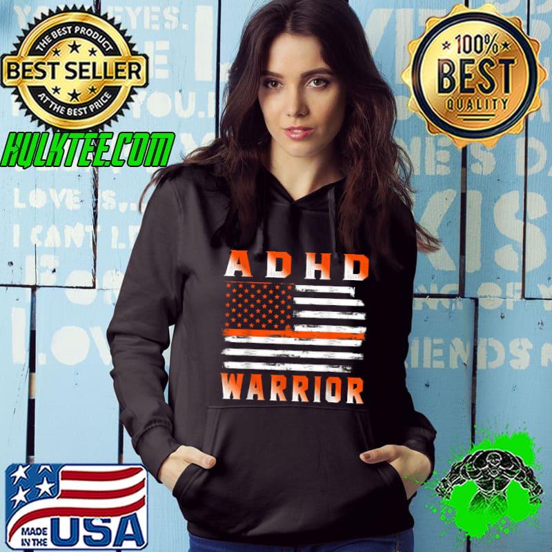 ADHD Awareness USA Flag American Orange Support T-Shirt