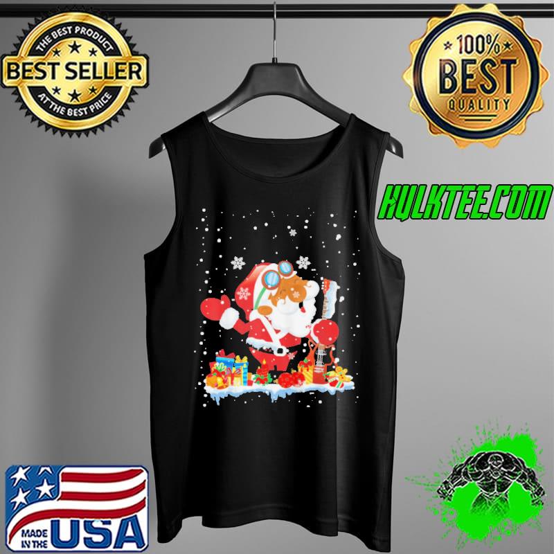 AFRO SANTA PLAYING GUITAR XMAS MUSICAL INSTRUMENTS SANTA T-SHIRT Tank Top AFRO SANTA PLAYING GUITAR XMAS MUSICAL INSTRUMENTS SANTA T-SHIRT Tank Top