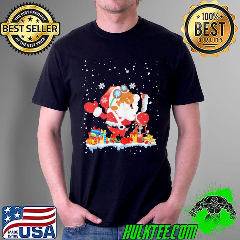 AFRO SANTA PLAYING GUITAR XMAS MUSICAL INSTRUMENTS SANTA T-SHIRT Unisex AFRO SANTA PLAYING GUITAR XMAS MUSICAL INSTRUMENTS SANTA T-SHIRT Unisex