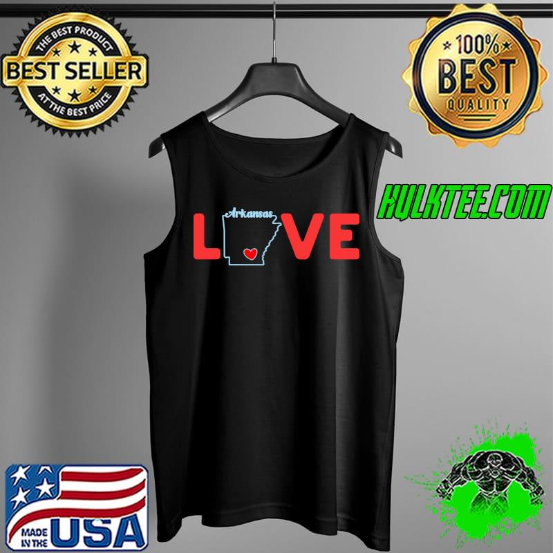 Arkansas Love with State Outline of Arkansas in the word Love T-Shirt Tank Top Arkansas Love with State Outline of Arkansas in the word Love T-Shirt Tank Top