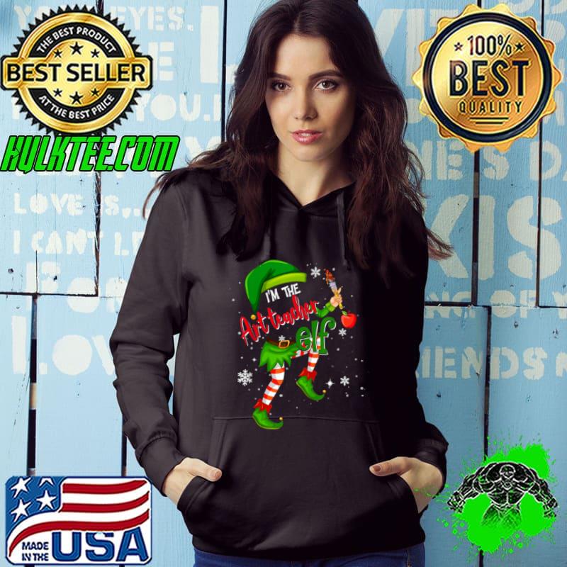 Art Teacher Elf Matching Family Group Christmas Party Pajama T Shirt