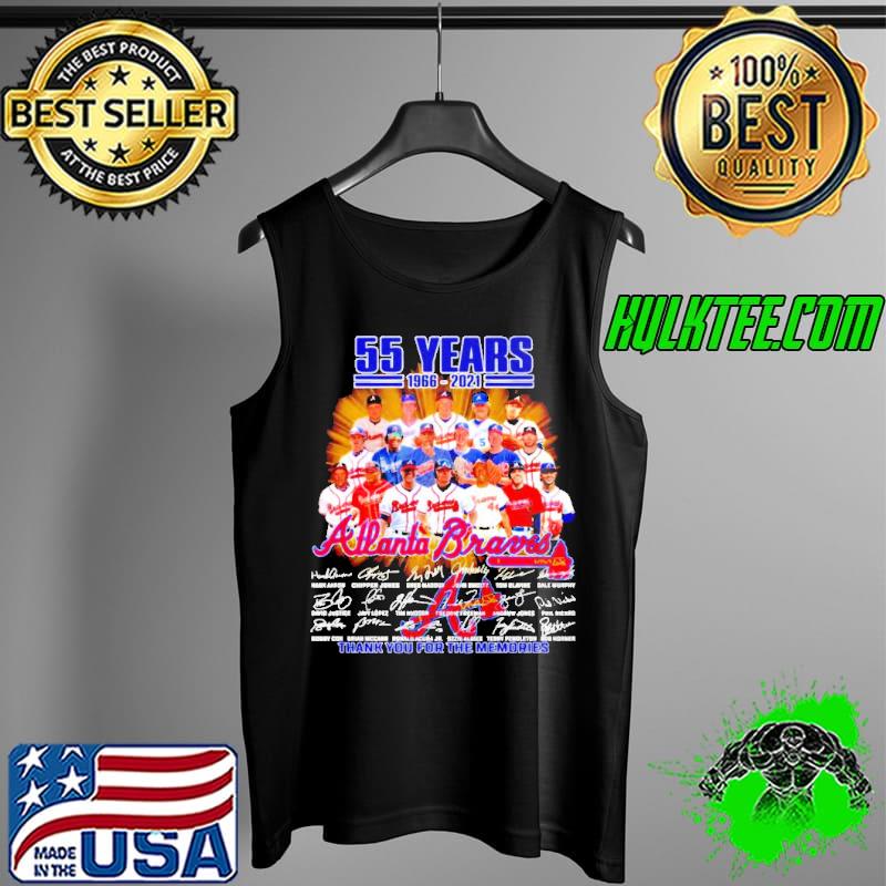 Atlanta Braves 55 year 1966 2021 thank you for the memories Shirt Tank Top Atlanta Braves 55 year 1966 2021 thank you for the memories Shirt Tank Top