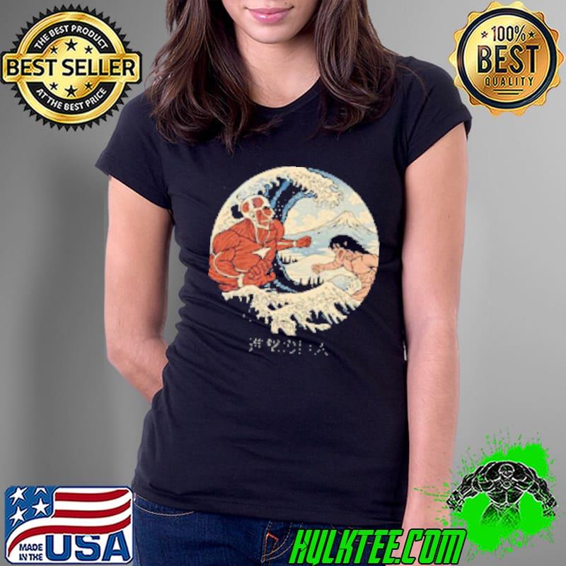 Attack On Titan Kanagawa Wave s Ladies Tee Attack On Titan Kanagawa Wave s Ladies Tee