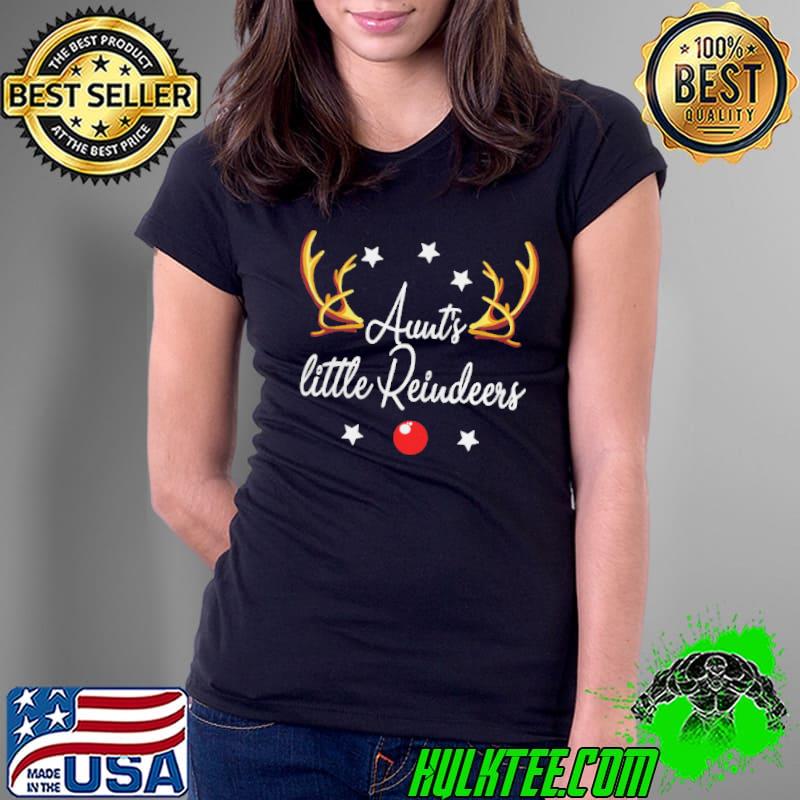 Aunt’s Little Reindeers Reindeers Christmas T-Shirt Ladies Tee Aunt’s Little Reindeers Reindeers Christmas T-Shirt Ladies Tee