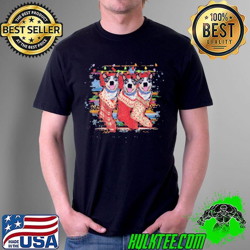 AUSTRALIAN CATTLE IN SOCKS DOG CHRISTMAS T-SHIRT Unisex AUSTRALIAN CATTLE IN SOCKS DOG CHRISTMAS T-SHIRT Unisex