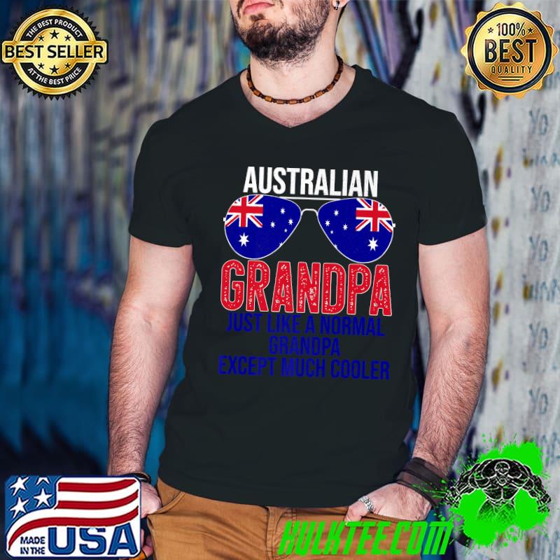 Australian Grandpa Australia Flag Sunglasses Father's Day Premium T-Shirt