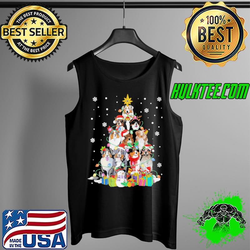 AUSTRALIAN SHEPHERD CHRISTMAS TREE FAMILY MATCHING CHRISTMAS T-SHIRT Tank Top AUSTRALIAN SHEPHERD CHRISTMAS TREE FAMILY MATCHING CHRISTMAS T-SHIRT Tank Top