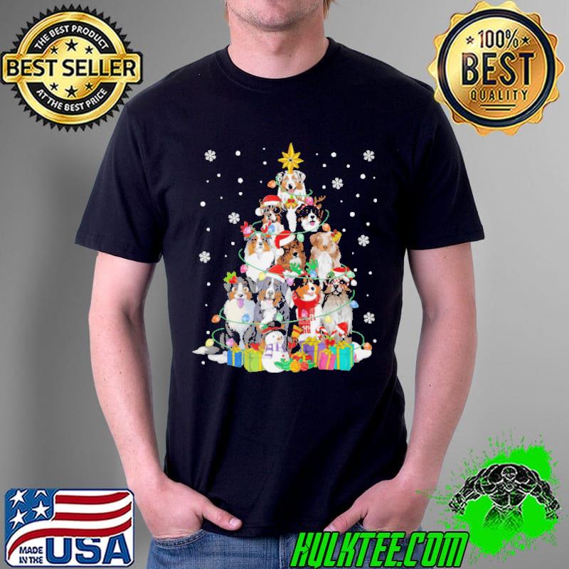 AUSTRALIAN SHEPHERD CHRISTMAS TREE FAMILY MATCHING CHRISTMAS T-SHIRT Unisex AUSTRALIAN SHEPHERD CHRISTMAS TREE FAMILY MATCHING CHRISTMAS T-SHIRT Unisex