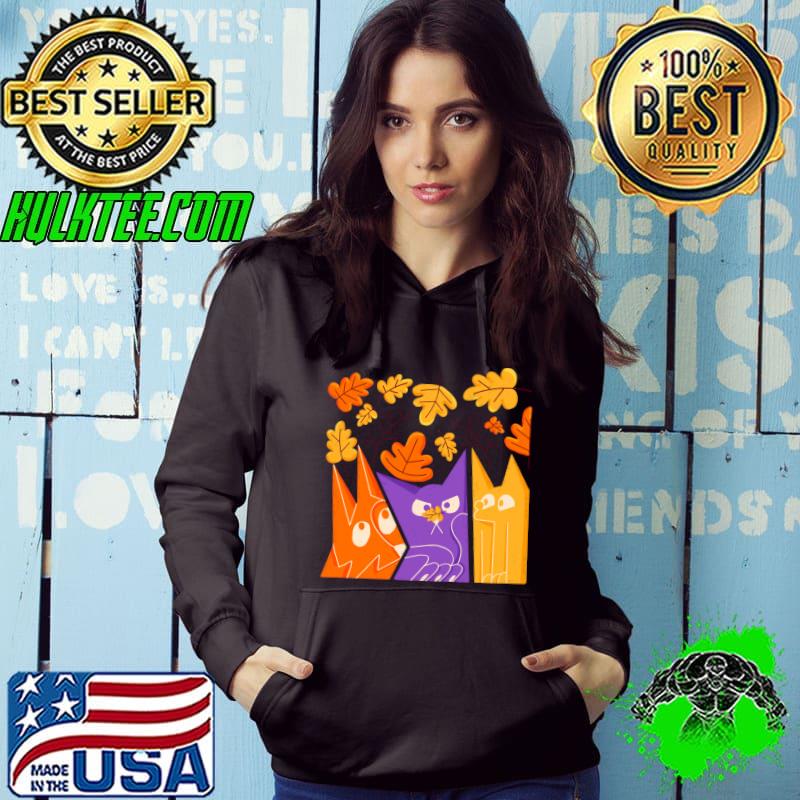 Autumn Season Two foxes and One cat T-Shirt Autumn Season Two foxes and One cat T-Shirt