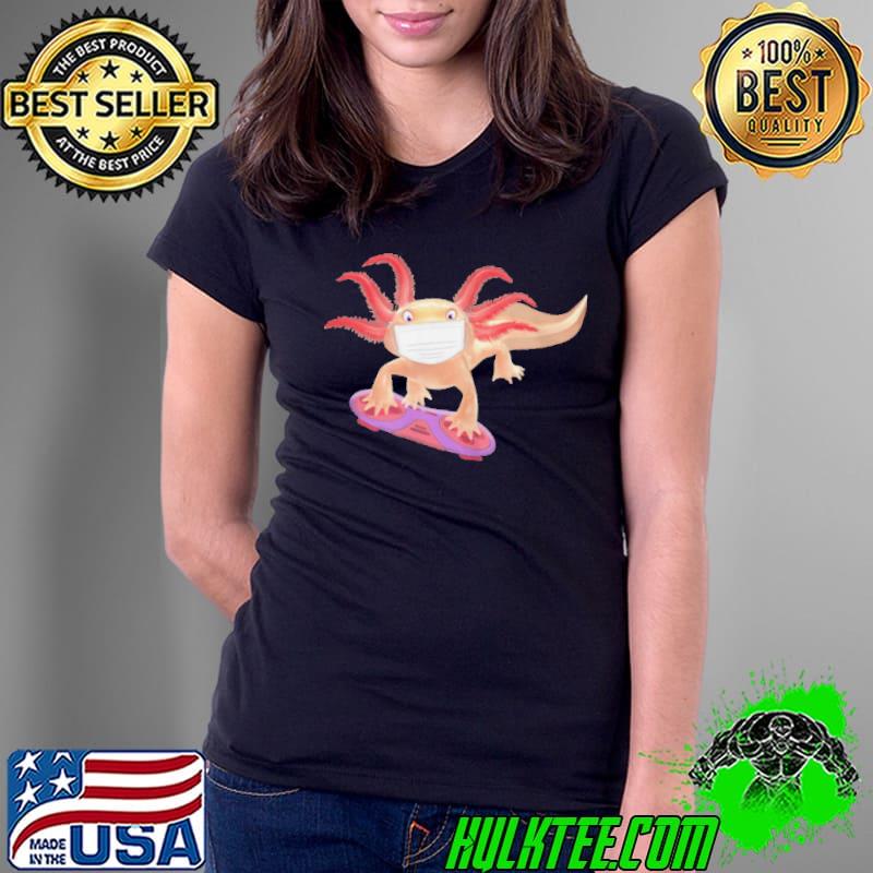 AXOLOTL PLAYING VIDEO GAME CUTE AXOLOTL FACE MASK GIRL GAMER T-SHIRT Ladies Tee AXOLOTL PLAYING VIDEO GAME CUTE AXOLOTL FACE MASK GIRL GAMER T-SHIRT Ladies Tee