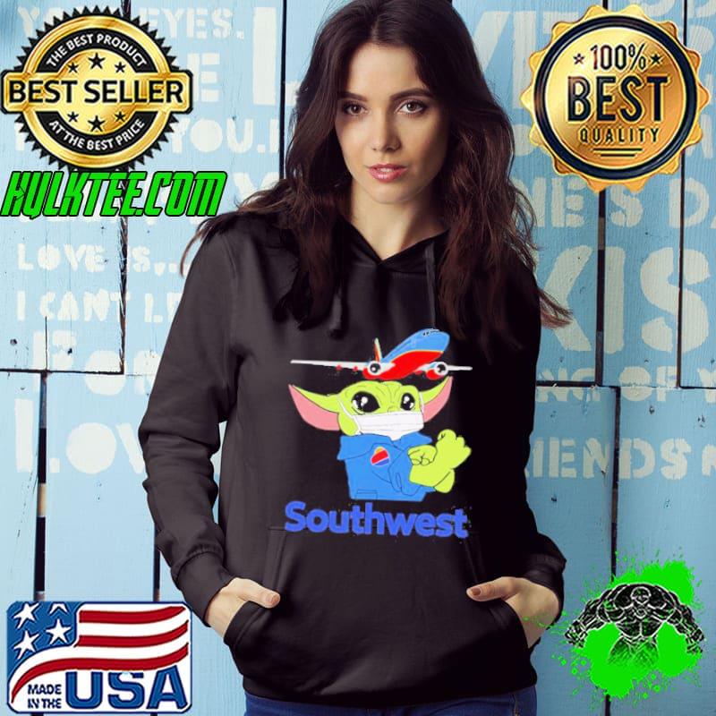 Baby Yoda Face Mask Strong Southwest Airlines Shirt