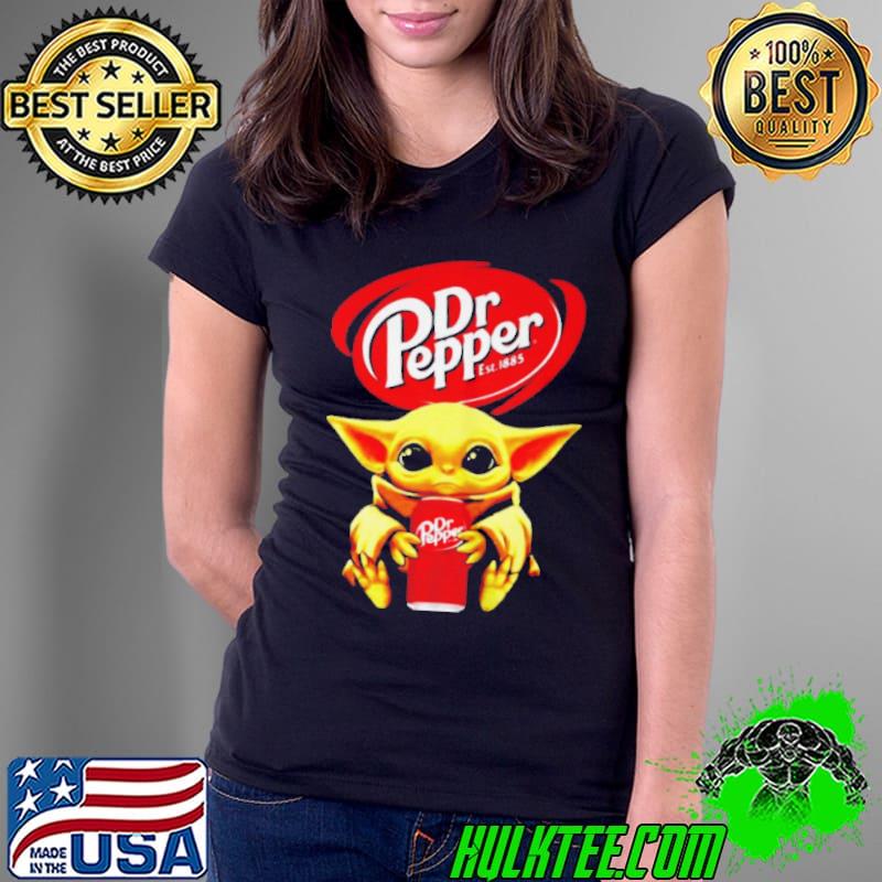 BABY YODA HUG DR PEPPER SHIRT Ladies Tee BABY YODA HUG DR PEPPER SHIRT Ladies Tee