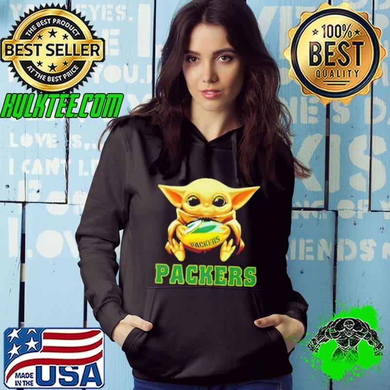 BABY YODA HUG I LIKE GREEN BAY PACKERS MORE THAN PEOPLE SHIRT
