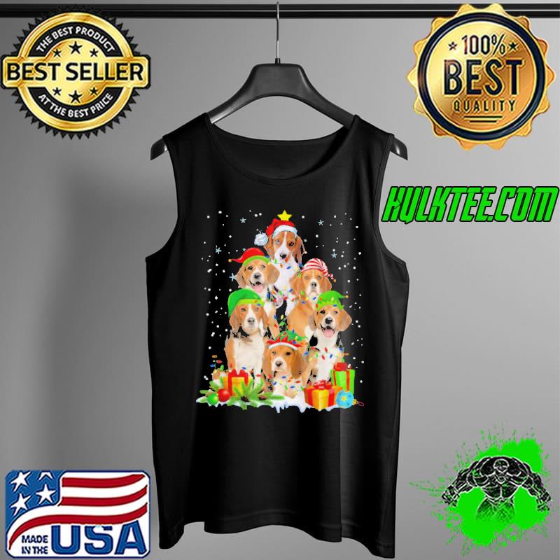 BEAGLE LOVER XMAS LIGHTING SANTA HAT BEAGLE CHRISTMAS T-SHIRT Tank Top BEAGLE LOVER XMAS LIGHTING SANTA HAT BEAGLE CHRISTMAS T-SHIRT Tank Top
