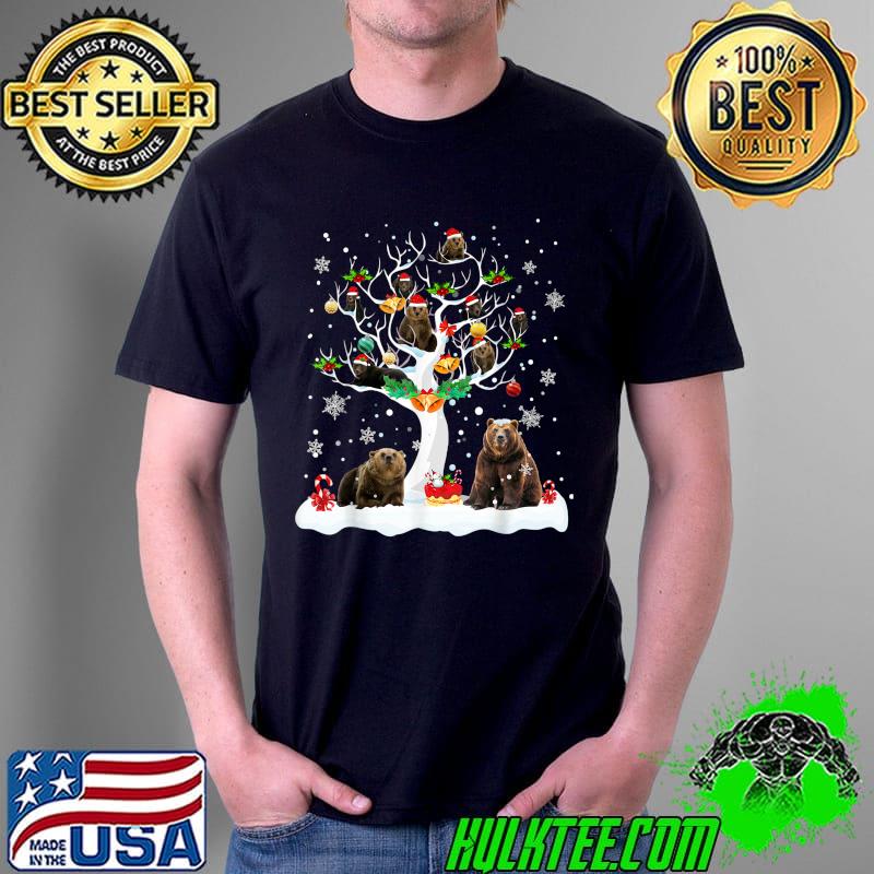 Bear Christmas On Winter Tree Bear Lover Matching Pajamas T-Shirt Unisex Bear Christmas On Winter Tree Bear Lover Matching Pajamas T-Shirt Unisex