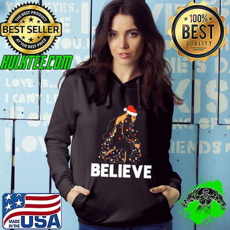 Bigfoot Santa Christmas Believe shirt
