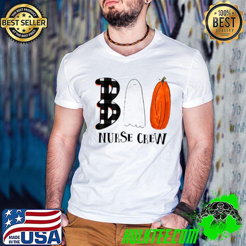 Boo nurse crew pumpkin halloween shirt